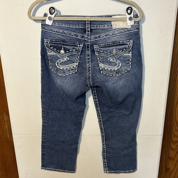 Silver Jeans suki flap capri size 28 jeans indigo denim - Picture 4 of 9
